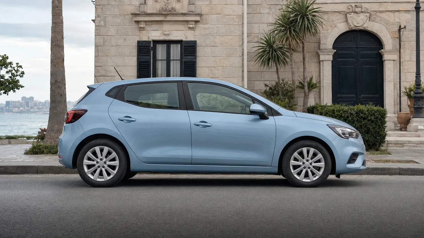 A rental car ready to collect on the Durrës coast