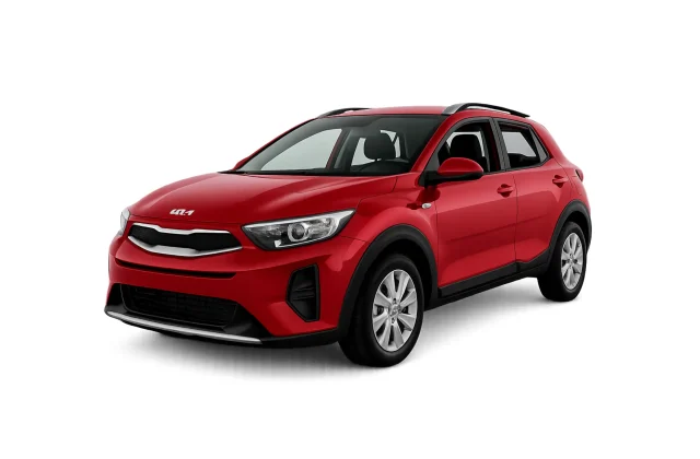 KIA Stonic crossover available to rent in Durrës, front three-quarter view