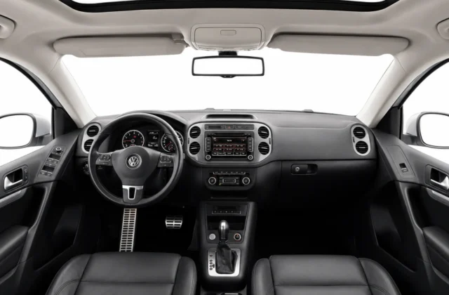 Volkswagen Tiguan interior showing the dashboard and automatic gear selector