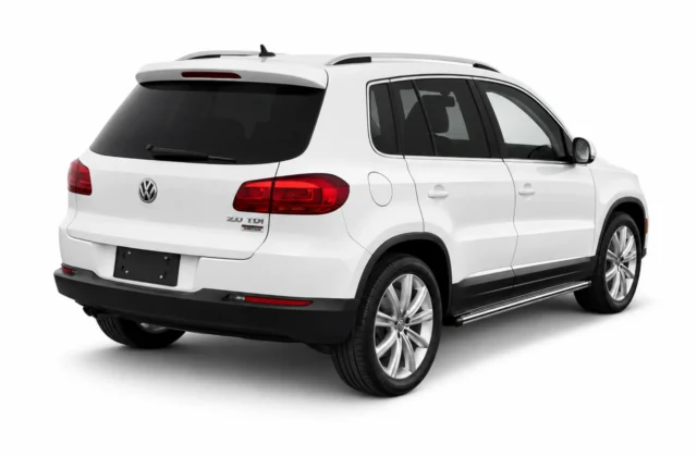 Volkswagen Tiguan rental car, rear three-quarter view